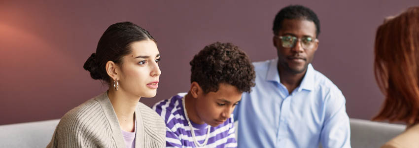 Parents and teen in therapy